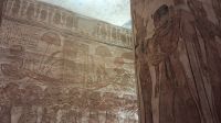 Wandmalerei im Tempel Ramses II in Abu Simbel