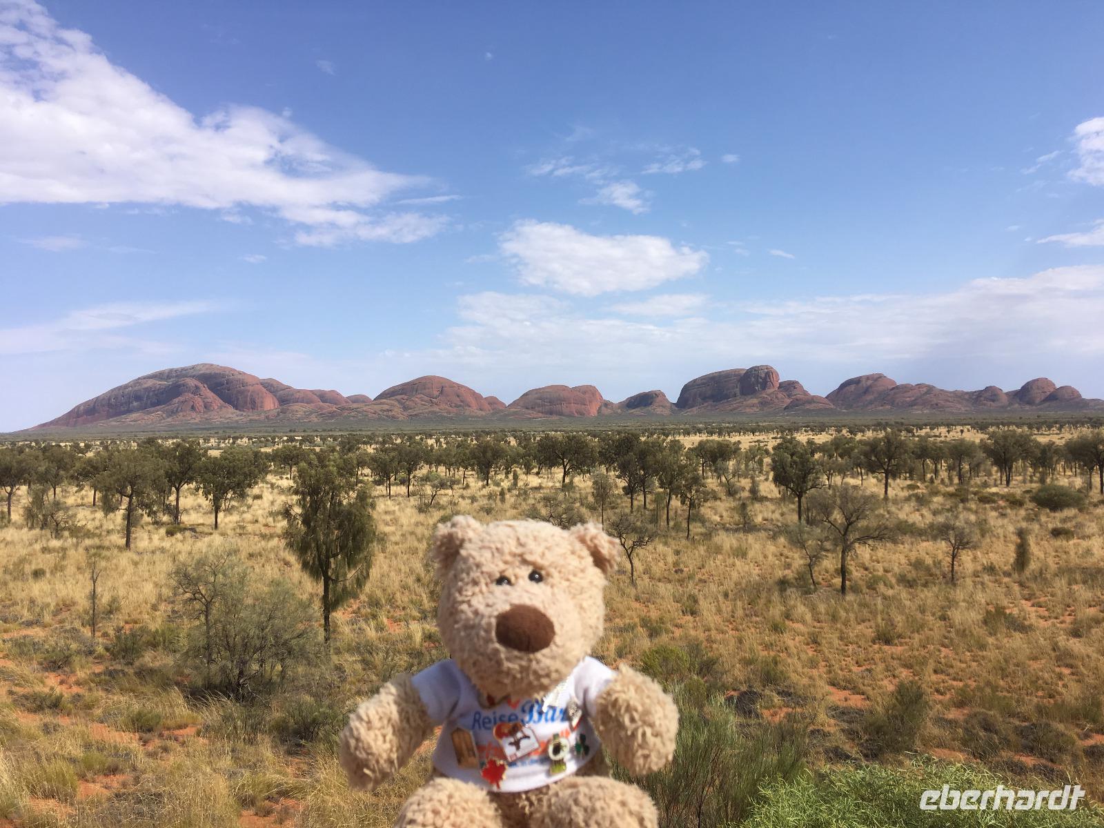 Kata Tjuta - Erster Fotostopp - Blick zum Uluru &ndash; &copy; Andreas Wolfsteller (Eberhardt TRAVEL)