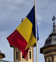 rumänische Fahne am Kloster Sinaia