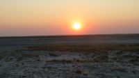 Sonnenuntergang Salzpfanne Nata
