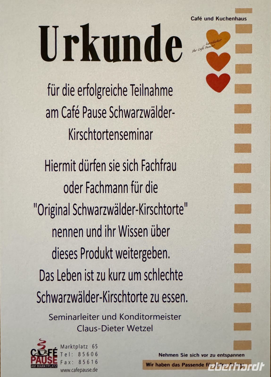 Tag 2 - Urkunde &ndash; &copy; Christin Kuschka (Eberhardt TRAVEL)