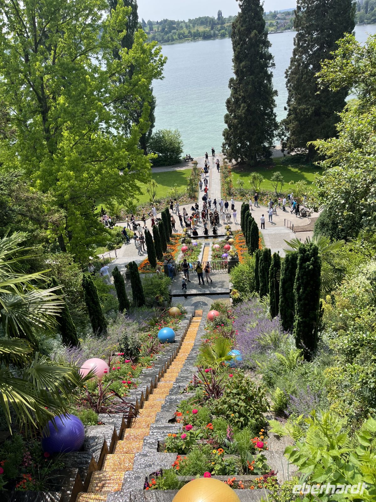 Bodenseerundreise 9.06.25 Insel Mainau - italienische Blumen Wassertreppe &ndash; &copy; Renate Schuster (Eberhardt TRAVEL)