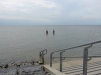 Büsum, Strand, Baden bei Flut