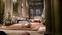 die Domspatzen haben im Dom Aufstellung genommen und singen am 1. Feiertag für uns