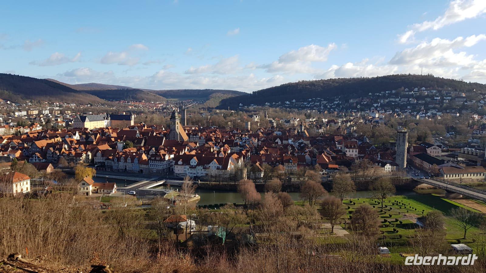 Hann. Münden, Blick von der Tilli-Schanze, aufgenommen von unserem Busfahrer Valerian 20190102-WA0000 &ndash; &copy; Marlies Thrum (Eberhardt TRAVEL)