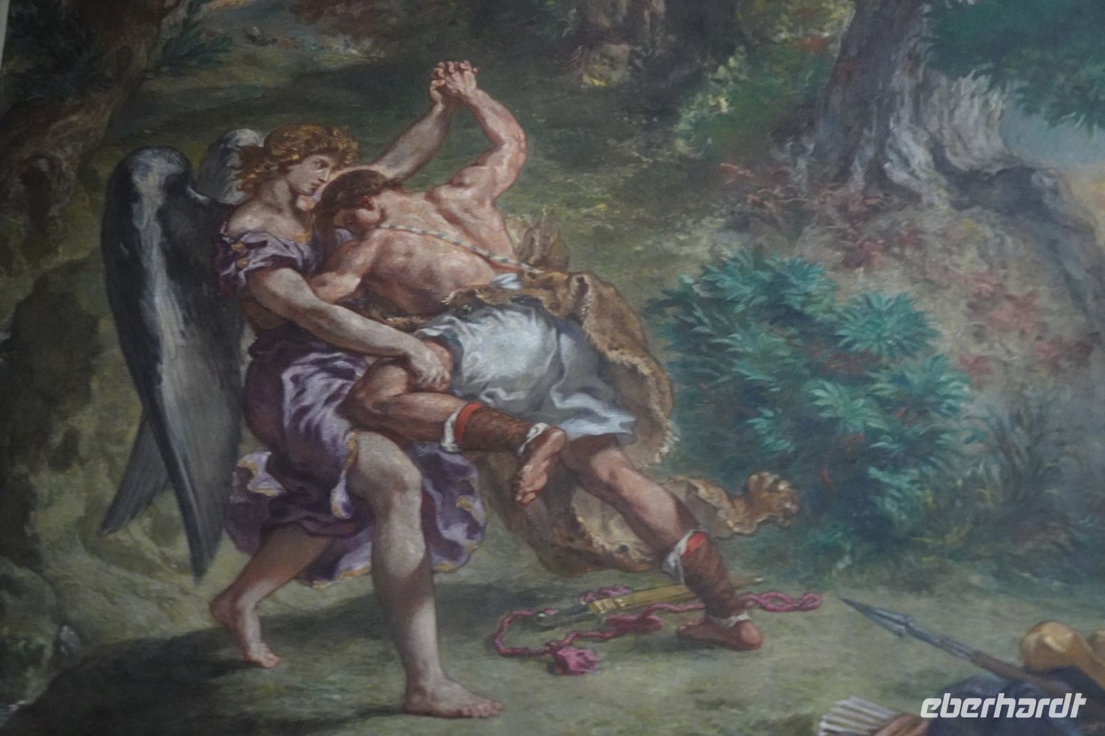 Tag 5, 01.04.2024, St. Sulpice, Fresko von Delacroix, Jakobs Kampf mit dem Engel &ndash; &copy; Gabriele Sauer (Eberhardt TRAVEL)