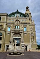 Eingang zur Oper im Casino Monte Carlo, aber nur zur Fürstenloge.  Wanderreise Südfrankreich - malerische Cote d'Azur. 