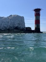 Südengland, Isle of Wight, Leuchtturm an The Needles