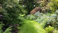 Herrliche Wege in den Gärten vom Knightshayes Court 