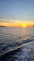 Sonnenuntergang vom Schiff aus - Hintergrund Elba