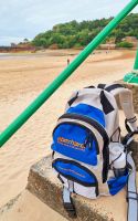 Eberhardt-Wanderrucksack an der St. Brelade's Bay