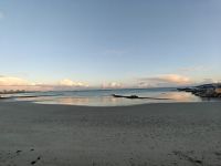 Abendrot auf Jersey vor unserem Hotel