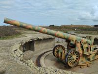 Pleinmont Battery mit historischen Geschützstellungen