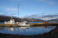 Hafen Akureyri um 23 Uhr abends