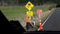 Neuseeland Nordinsel - on the road - Kiwi Baustelle &ndash; &copy; Annett Müller (Eberhardt TRAVEL)
