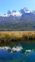 Große Rundreise Neuseeland: Der Spiegelsee (Lake Mirrors). &ndash; &copy; Martina Wegener (Eberhardt TRAVEL)