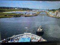 Panama Kanal im Kabinen TV &ndash; &copy; Sabine Letzybyll (Eberhardt TRAVEL)