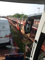 unser Bus auf dem Autozug- auf Hindenburgdamm