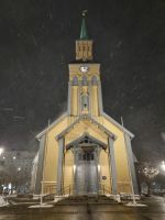 Tromsø bei Nacht... (Domkirche) &ndash; &copy; Katrin Deutschbein (Eberhardt TRAVEL)