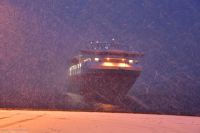 Hurtigruten - MS Polarlys - Lofoten - Stamsund - Dann ist plötzlich das Schneegestöber zurück...und es wird mehr &ndash; &copy; Martin Büchner (Eberhardt TRAVEL)