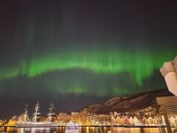 Nordlichter am 01.01.2025 über Bergen!!! &ndash; &copy; Mariele Legler (Eberhardt TRAVEL)