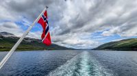 M/S Finnmarken auf der Panoramastrecke im Langsund (Troms) &ndash; &copy; Martin Büchner (Eberhardt TRAVEL)