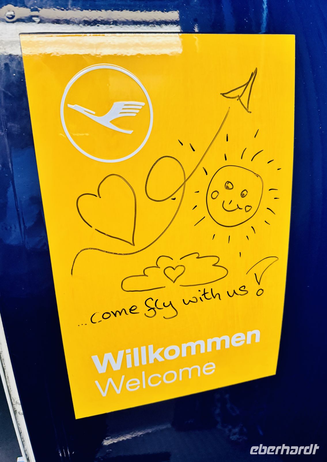 1. Tag - Willkommensgruß von Lufthansa bei unserm Flug nach Frankfurt  &ndash; &copy; Christin Kuschka (Eberhardt TRAVEL)