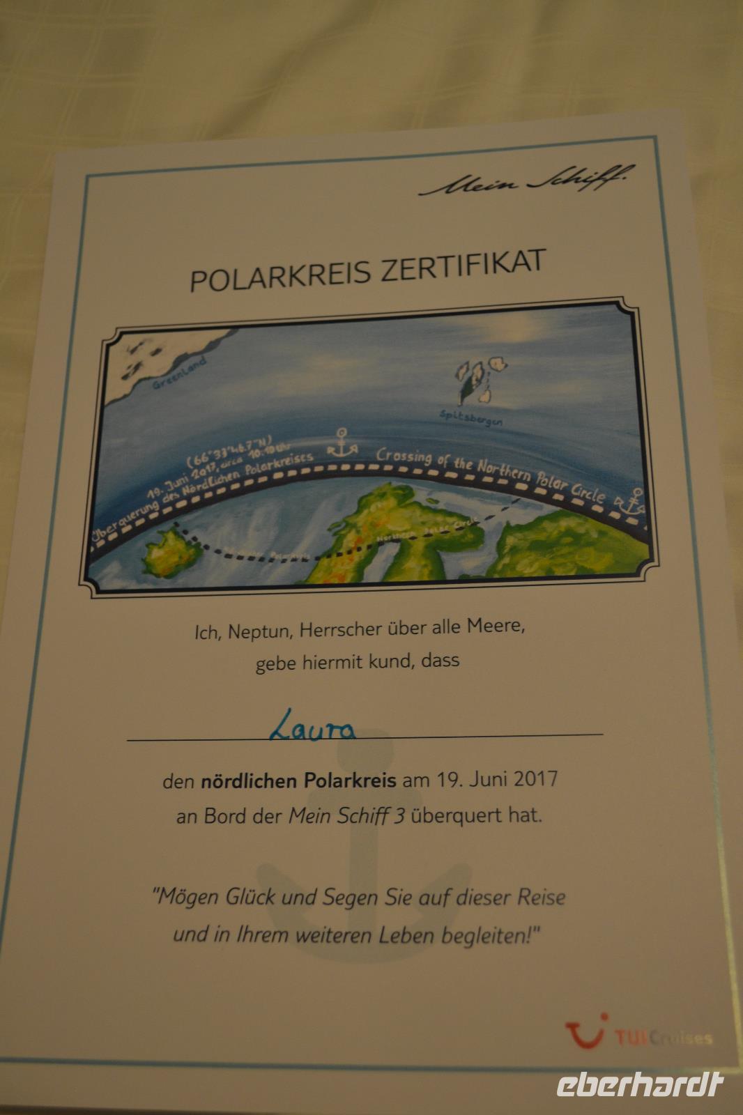 Polarkreiszertifikat &ndash; &copy; Laura Wonneberger (Eberhardt TRAVEL)