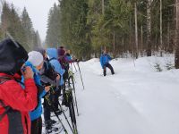 hier berichtet Sebastian über die Arbeit des Spechts und seine überlange Zunge &ndash; &copy; Ria Heilmann (Eberhardt TRAVEL)