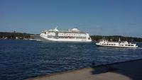 Stockholm Schiffsverkehr vorm Hotel