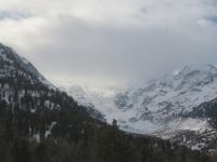 017 Fahrt mit dem Bernina-Express - Blick zum Morteratsch-Gletscher &ndash; &copy; Annette Weise (Eberhardt TRAVEL)