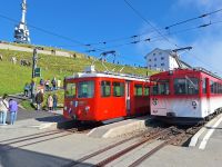 276 Auf der Rigi - Triebwagen verschiedener Generationen treffen sich &ndash; &copy; Annette Probst-Weise (Eberhardt TRAVEL)
