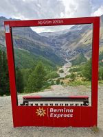 Fahrt mit dem Bernina-Express... (Alp Grüm mit Blick auf den Palügletscher)