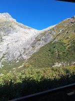 156 Fahrt Furka-Dampfbahn - Blick zum Bett des Rhônegletschers