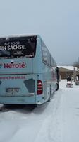 Wintereinbruch in Stary Smokovec - unser Reisebus