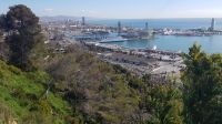 Barcelona - Montjuic - Blick auf Hafen und Küstet