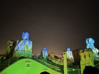 Lichtershow auf dem Dach der Casa Mila, Barcelona 