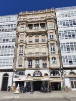 Architektur der Häuser in A Coruña - Asturien, Spanien