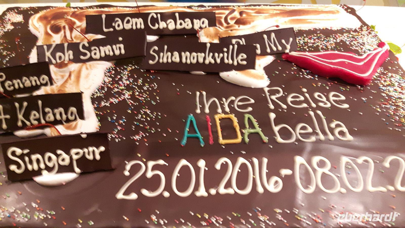 07.02.2016: Abschiedstorte der AIDAbella &ndash; &copy; Katrin Deutschbein (Eberhardt TRAVEL)