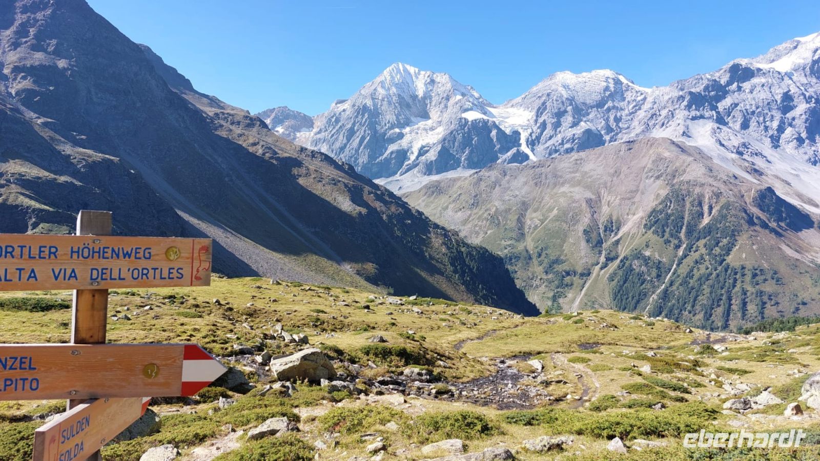 Blick auf Ortler Massiv - Zebru - Königspitze &ndash; &copy; Betina Marinov (Eberhardt TRAVEL)