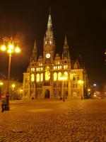 Liberec - Rathaus bei Nacht