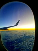 Schönes Abendrot kurz vor der Ankunft in Kairo