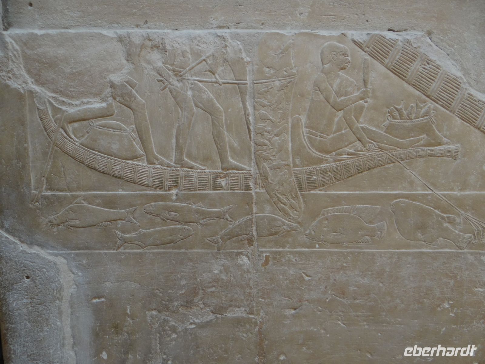 Sakkara, Grab der Prinzessin Seshseshet Idut, Fische tummeln sich im Wasser.