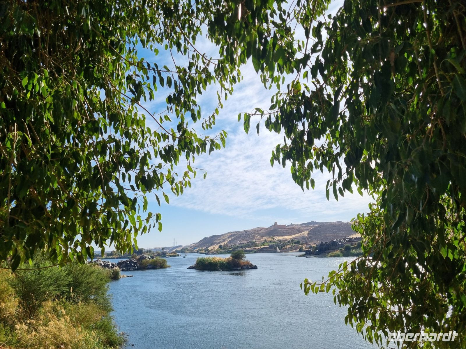 Blick vom Botanischen Garten von Assuan auf den Nil
