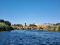 Motorbootsfahrt zum Nubischen Dorf Nagaa Al Mahata...