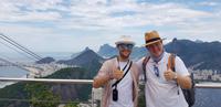 Blick vom Zuckerhut in Rio de Janeiro  mit Reiseleiter Johannes