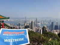 Aussichtspunkt Victoria Peak mit atemberaubenden Blick über die Skyline der Stadt Hongkong