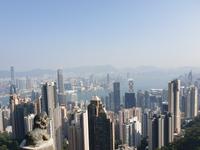 Aussichtspunkt Victoria Peak mit atemberaubenden Blick über die Skyline der Stadt Hongkong