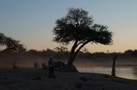 Sonnenuntergang am Khwai Fluss