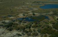 Flug über das Okavango Delta